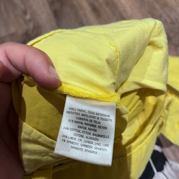 Anthropologie yellow belted crop pant size 4 - Picture 10 of 11